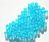 100 5mm Transparent Aqua Cube Beads